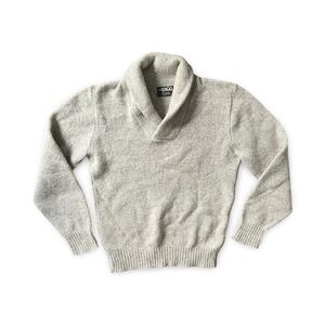 The Ragg Women's Sweater Small Beige Shawl Collar Wool Blend USA Cabin Core